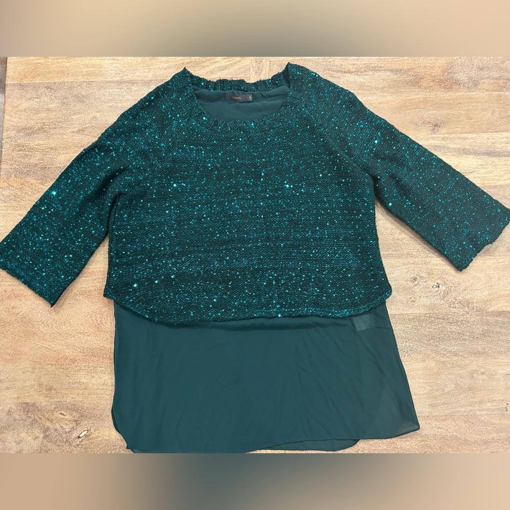 THML Green sparkly sweater-size S